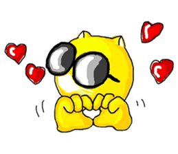 "Ding Thong" Cat in coat sticker #1515701