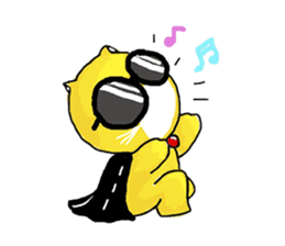 "Ding Thong" Cat in coat sticker #1515703