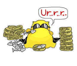 "Ding Thong" Cat in coat sticker #1515706