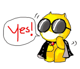 "Ding Thong" Cat in coat sticker #1515709