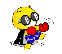 "Ding Thong" Cat in coat sticker #1515713