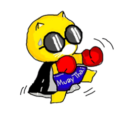 "Ding Thong" Cat in coat sticker #1515713