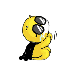 "Ding Thong" Cat in coat sticker #1515715