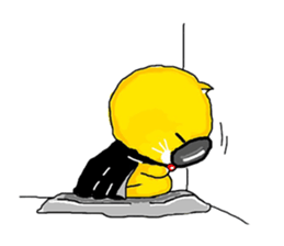 "Ding Thong" Cat in coat sticker #1515716