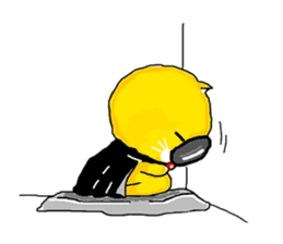 "Ding Thong" Cat in coat sticker #1515716