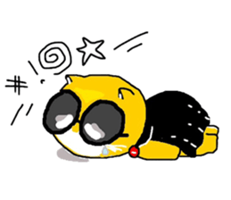 "Ding Thong" Cat in coat sticker #1515717