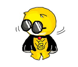 "Ding Thong" Cat in coat sticker #1515720