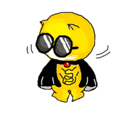 "Ding Thong" Cat in coat sticker #1515720