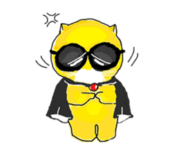 "Ding Thong" Cat in coat sticker #1515722