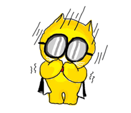 "Ding Thong" Cat in coat sticker #1515723