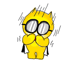 "Ding Thong" Cat in coat sticker #1515723