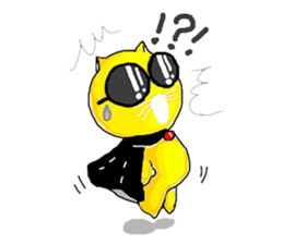 "Ding Thong" Cat in coat sticker #1515724