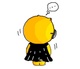 "Ding Thong" Cat in coat sticker #1515726