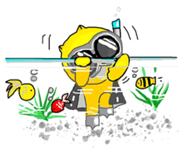 "Ding Thong" Cat in coat sticker #1515727