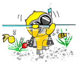 "Ding Thong" Cat in coat sticker #1515727