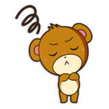 Shinshin, hilarious little brown bear sticker #1518689