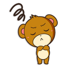 Shinshin, hilarious little brown bear sticker #1518689