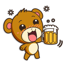 Shinshin, hilarious little brown bear sticker #1518692