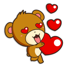 Shinshin, hilarious little brown bear sticker #1518696