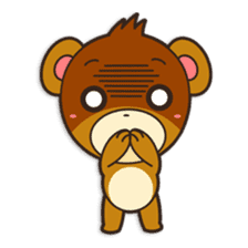 Shinshin, hilarious little brown bear sticker #1518700
