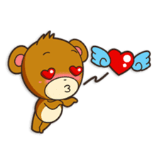 Shinshin, hilarious little brown bear sticker #1518705