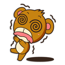 Shinshin, hilarious little brown bear sticker #1518709