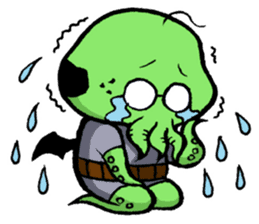 All day long Mr Cthulhu . sticker #1518848