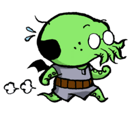 All day long Mr Cthulhu . sticker #1518850