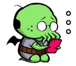 All day long Mr Cthulhu . sticker #1518851