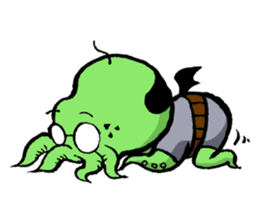All day long Mr Cthulhu . sticker #1518852