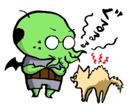 All day long Mr Cthulhu . sticker #1518855