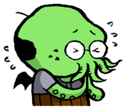 All day long Mr Cthulhu . sticker #1518856