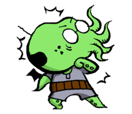 All day long Mr Cthulhu . sticker #1518857