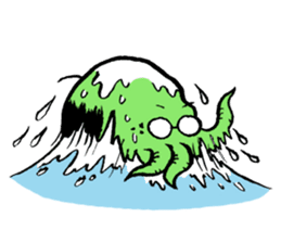 All day long Mr Cthulhu . sticker #1518859