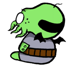All day long Mr Cthulhu . sticker #1518861