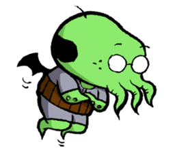 All day long Mr Cthulhu . sticker #1518866
