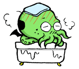 All day long Mr Cthulhu . sticker #1518867