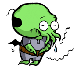 All day long Mr Cthulhu . sticker #1518870
