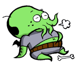 All day long Mr Cthulhu . sticker #1518871