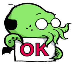 All day long Mr Cthulhu . sticker #1518876