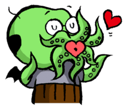 All day long Mr Cthulhu . sticker #1518877