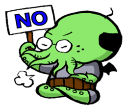All day long Mr Cthulhu . sticker #1518881