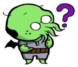 All day long Mr Cthulhu . sticker #1518883