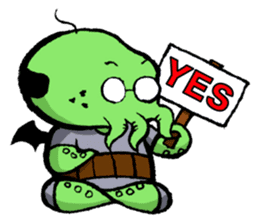 All day long Mr Cthulhu . sticker #1518886