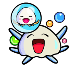 Parent-child cute jellyfish sticker #1523009