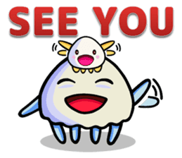 Parent-child cute jellyfish sticker #1523012