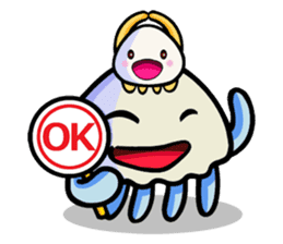 Parent-child cute jellyfish sticker #1523013