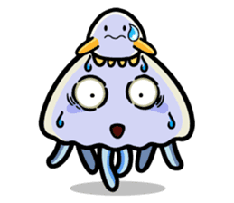 Parent-child cute jellyfish sticker #1523026