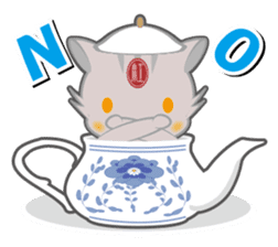 teapot cats "Chabuta-Neko" sticker #1525495