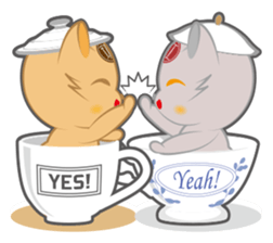 teapot cats "Chabuta-Neko" sticker #1525505